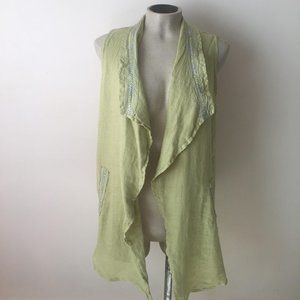 BELLA AMORE SEMI SHEER GREEN VEST